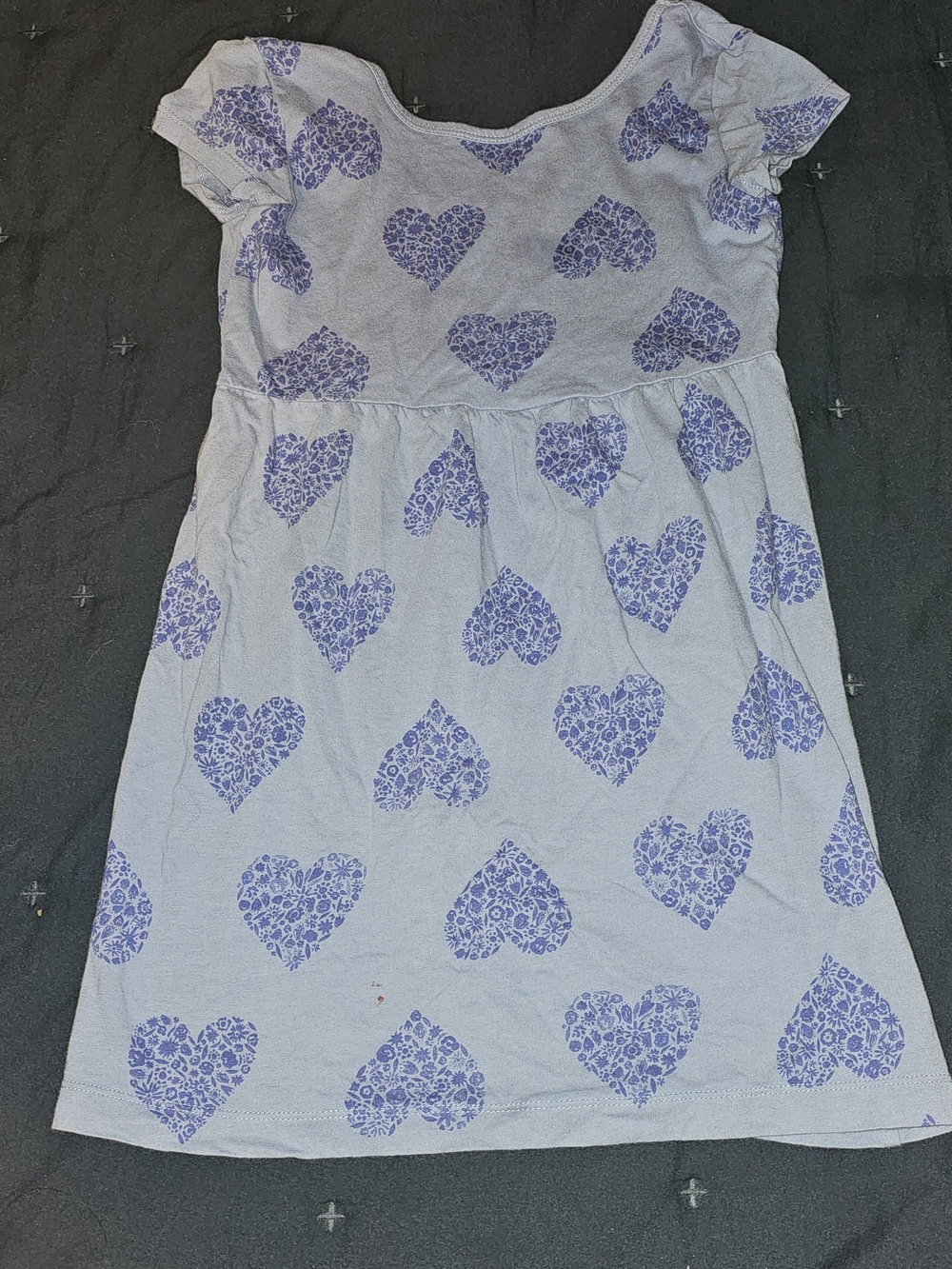 Carter's Light Blue Dress with Purple Heart Print
